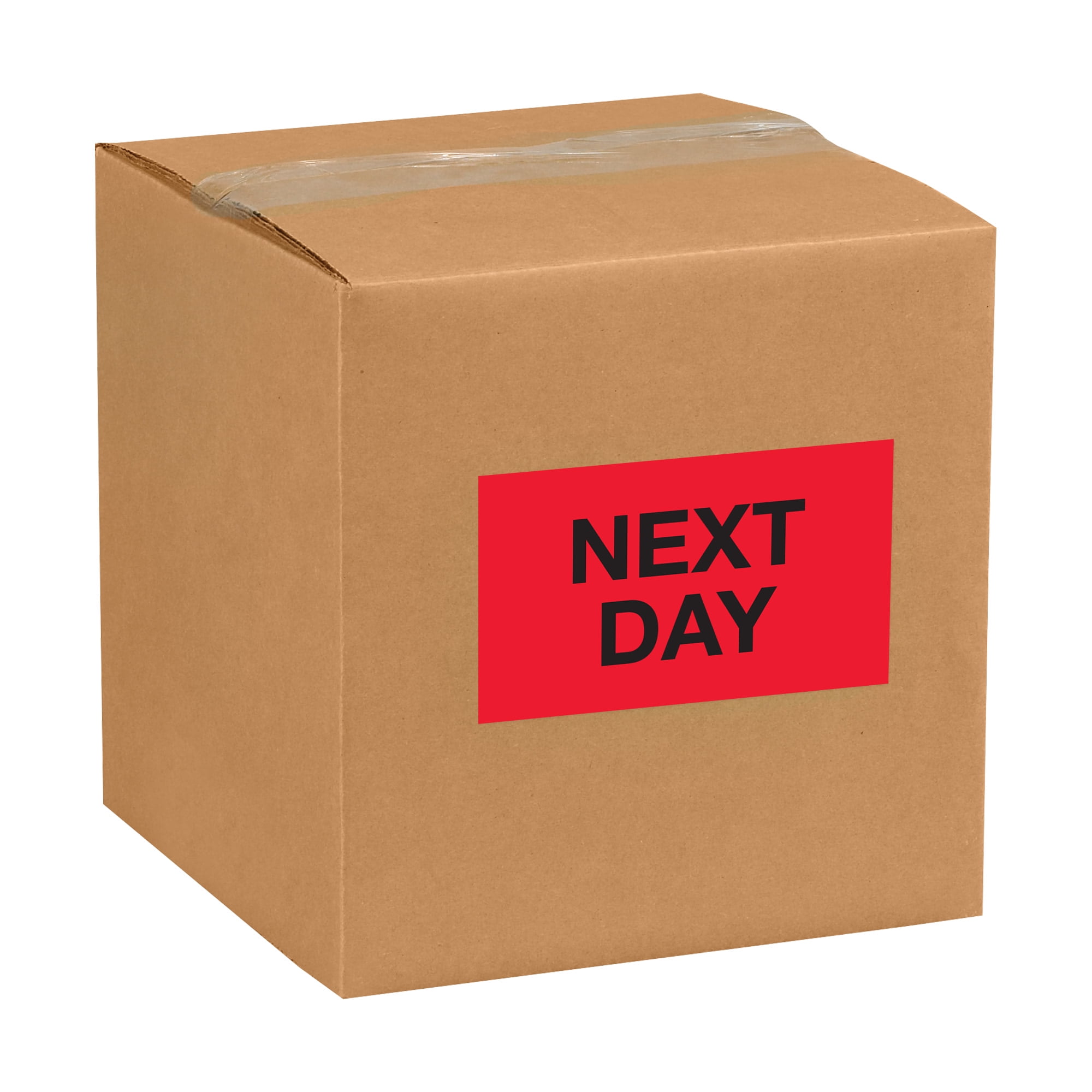 Tape Logic® Preprinted Special Handling Labels, DL1119, Next Day, Rectangle, 3" x 5", Fluorescent Red, Roll Of 500