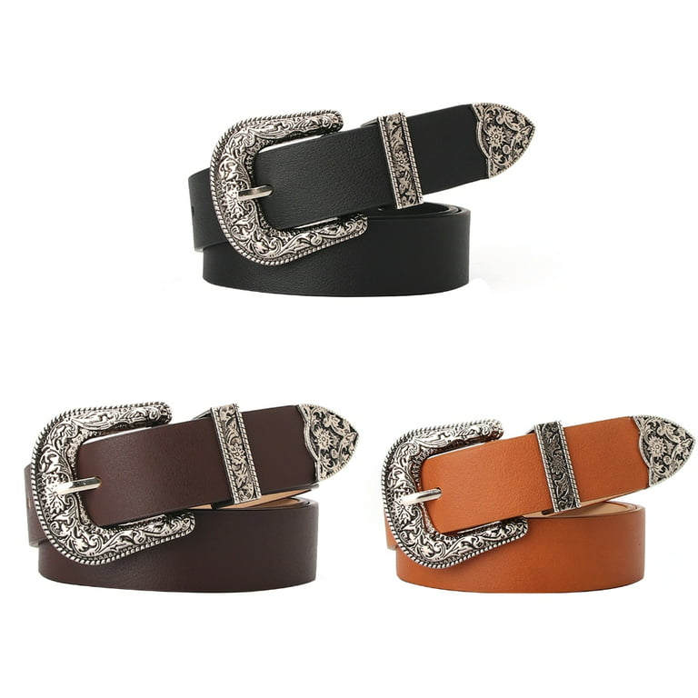 5Pcs/Set Women's Multi-Color PU Leather Jeans Belt with Star Shaped Buckle for Everyday Wear, 80 Animal Multicolor