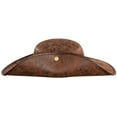 thumbnail image 6 of Pirate Hat Brown Black Faux Leather Colonial Renaissance Adult Halloween Costume Cosplay Accessory – One Size, 6 of 6