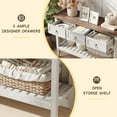 thumbnail image 4 of VEANERWOOD Farmhouse Entryway Table with 3 Drawers, 2-Tier Console Table with Storage for Entryway Living Room, 4 of 8