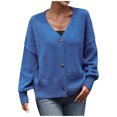 thumbnail image 2 of Cardigans d'Automne pour Femmes Mode Décontractée Couleur Cardigan à Manches Longues Cardigan Grande Taille en Liquidation, 2 of 9