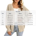 thumbnail image 3 of Smsaxvxz Women's Knit Cardigan Oversized V Neck Button Front Lantern Sleeve Chunky Casual Fall Winter Sweater Outerwear, 3 of 6