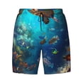 thumbnail image 4 of Lsque Mens Swim Trunks Underwater Fish Turtle Pattern - Bathing Suit Compression Liner - Beach Swim Shorts Swimwear - (S-3XL) - Stretch Quick Dry -Large, 4 of 9