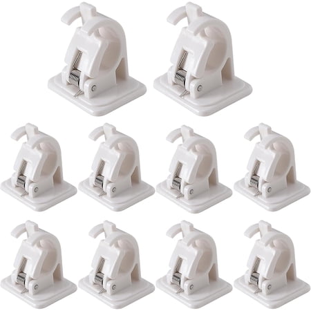 10-Pack Fishing Rod Holders: Wall Mounted Rod Clips No-Drill Adhesive Rod Rack for 0.08 -0.79 Fishing Poles Modular Storage Clips for Garage Wall Ceiling Rod Stand
