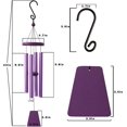 thumbnail image 2 of Campanas de viento para exteriores, tono oscuro, 24 pulgadas, 4 tubos de aluminio a prueba de herrumbre, metal de madera, jardín, terraza, balcón y decoración del hogar Vhermosa, 2 of 7