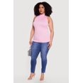 thumbnail image 3 of Women's Plus Size Seamless Ribbed Knit Mock Neck Tank Top, 3 of 4