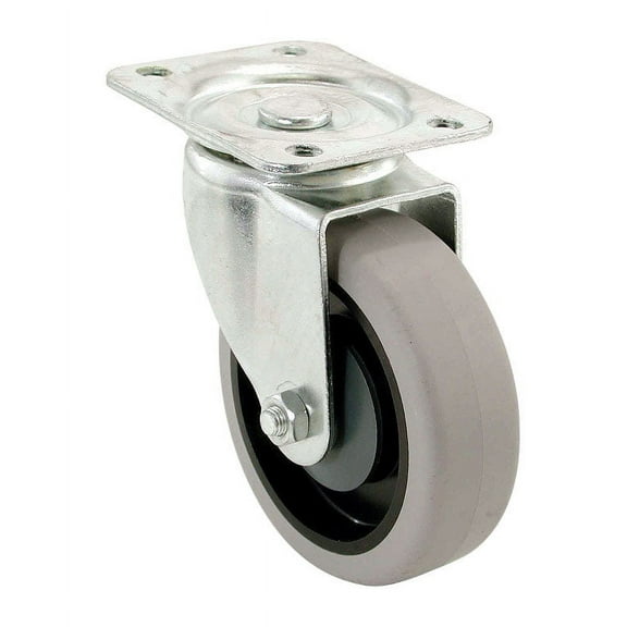 Shepherd Hardware 9738 5 in. Swivel Plate Caster, Rubber Wheel