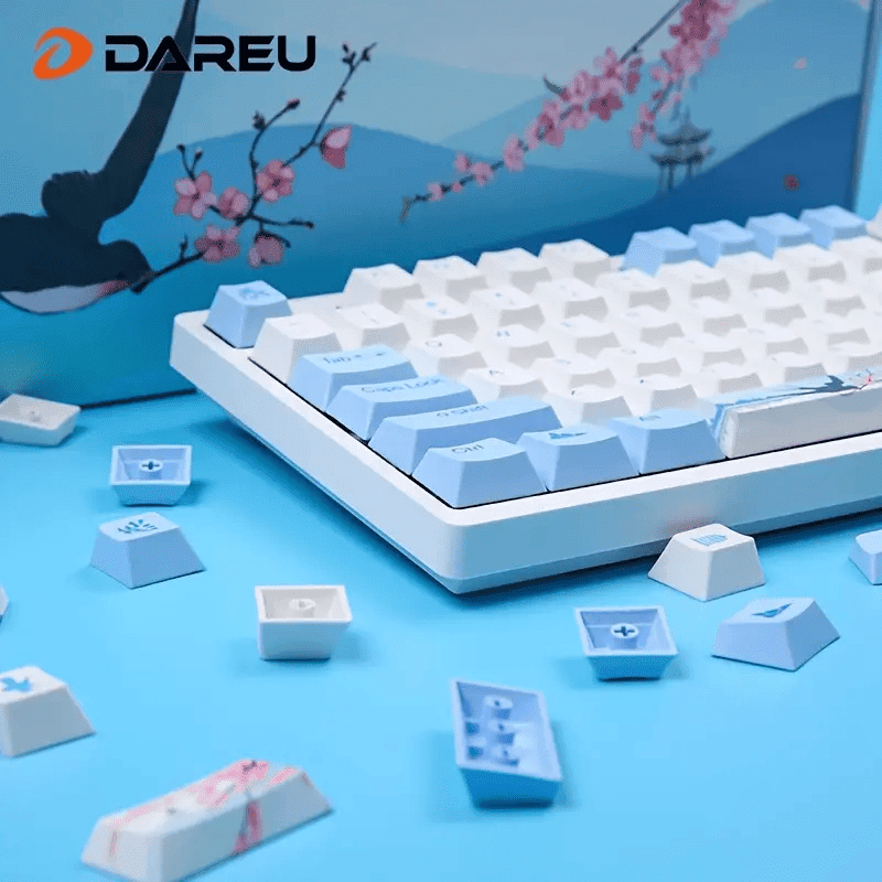 Dareu A87 Spring Swallow Theme 87 Keys Compact Layout Mechanical Gaming Keyboard; Cherry MX Switch; PBT Keycaps