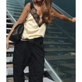 thumbnail image 4 of Lace Camis Tops for Women Spaghetti Strap Satin Silk V Neck Tank Top Y2K Going Out Shirt Tops Cream White XL, 4 of 9