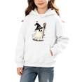 thumbnail image 2 of DJDLJWCJ Big Girls Halloween Hoodie Loose Fit Long Sleeve Pullover Stretch Soft Casual Tops White Size 3T, 2 of 10