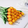 thumbnail image 7 of Morttic 24 Pcs Artificial Tulips Flowers Real Touch PU Tulips Arrangement Bouquet for Home Room Office Party Wedding Decoration (Orange), 7 of 7
