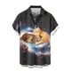 thumbnail image 5 of Blusa y camisa de manga corta con cuello vuelto para hombre, blusa informal de moda con botones estampados, blusa de manga corta con cuello vuelto, blusa de poliéster para hombre, 5 of 6