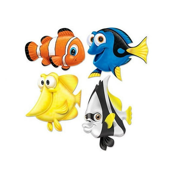 Party Central Club Pack of 48 Yellow and Blue Under the Sea Fish Cutouts 16.75"