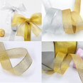 thumbnail image 4 of 2 rollos de 25 cintas anchas con purpurina (2 cm doradas, plateadas) Cintas doradas Cintas navideñas Cintas decorativas para envolver regalos, hacer lazos y coronas, 4 of 5