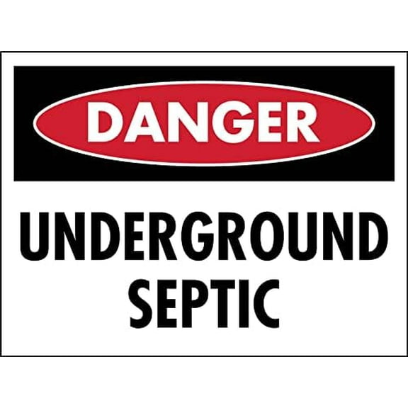 Metal Tin Sign Danger Underground Septic Sign Caution Danger Safety Security Warning Notice Signs Indoor/Outdoor Use 8 X 12 Inch