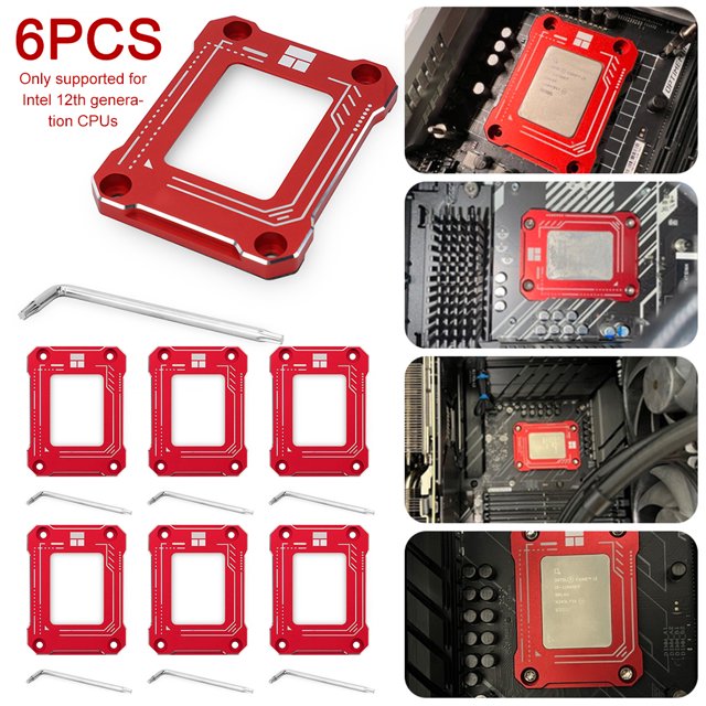 Protector marco corrección flexión CPU LGA1700-BCF Gen 12 para Intel () rojo