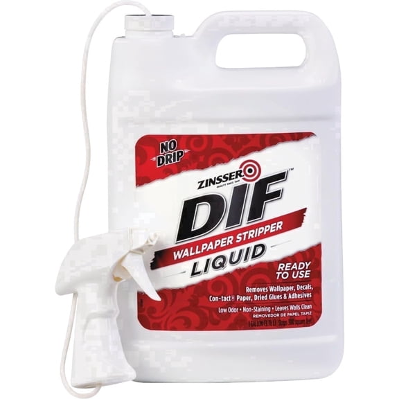Rust-Oleum Zinsser 2481 DIF Wallpaper Stripper Liquid Ready To Use No Drip 1 Gallon with Spray Nozzle — Garden & Landscape Use, Standard Connection