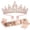 Rose Gold, variant on Farfi 1 Set Etiquette Belt Set Letter Printed Long Ribbon Rhinestone Inlay Queen Crown Two-piece Set Birthday Party Etiquette Shoulder Strap Headband Party Dress-up Accessories (Rose Gold)