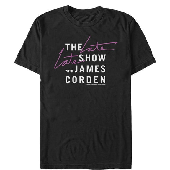 Men's The Late Late Show with James Corden Classic Logo  Graphic Tee Black 2X Large