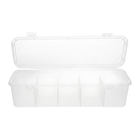 5-Section Tea Bag Container with Lid, Storage Box for Tea Bags and Coffee Pods, for Home Kitchen Office