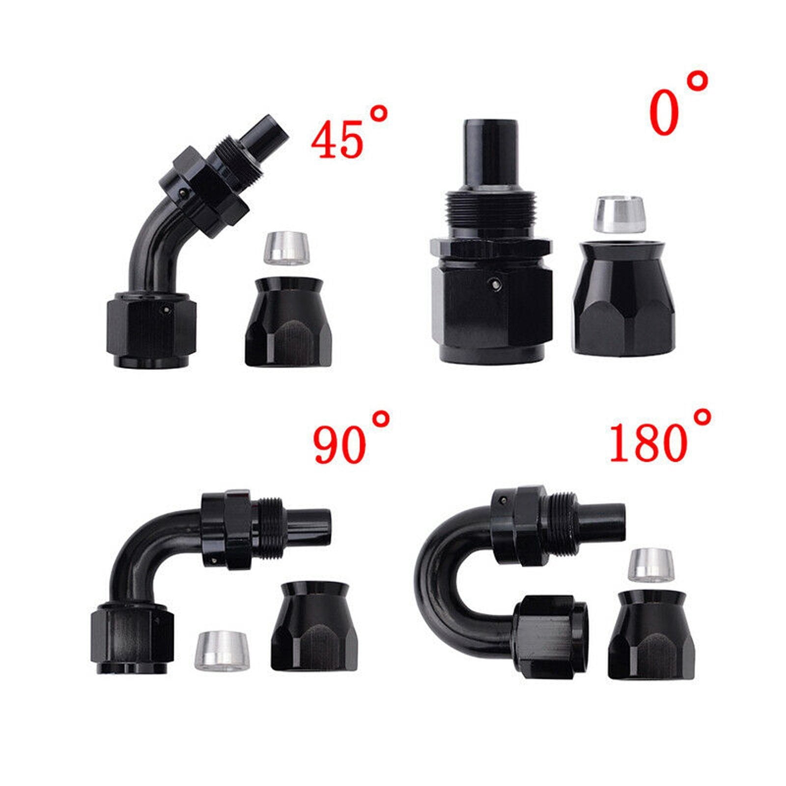 8AN -AN8 Black 20ft Nylon Braided PTFE Fuel Line 10 Fittings Hose Kit for E85