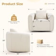 thumbnail image 3 of Ebello Swivel Accent Chair, Modern Velvet Living Room Chair with Pillow, Barrel Chair for Bedroom & Reading Corner (Beige,1 Pack，Fully Assembled ), 3 of 11