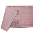 thumbnail image 2 of Tableware Silicone Drainage Mat Silicone Table Mats with Raised Draining Bar for Home Household Office - Pink, 2 of 4
