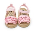 thumbnail image 3 of Baby Toddler Girls Soft Open Toe Summer Sandals Flower Princess Flat Shoes, 3 of 6