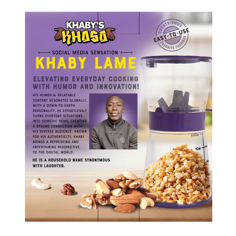 Khaby Lame Manual Nut Chopper Grinder, Easy to Use Crank