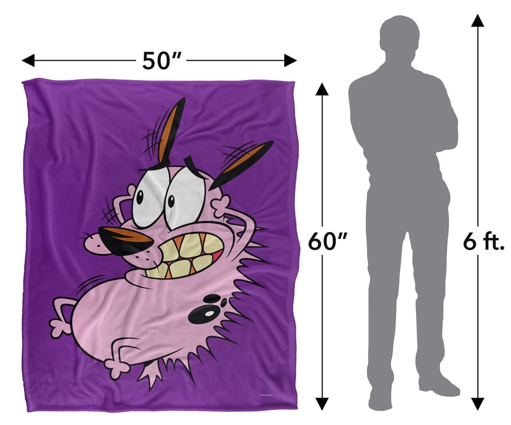 Courage The Cowardly Dog Blanket, Season 3 Cover 50"x60", Silky Touch Sherpa Back Super Soft Throw