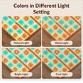 thumbnail image 7 of Design&I 2'x3' Washable Throw Rug Low Profile Daily Traffic Ready Accent Orange Teal Funky Bright Checkerboard Retro Daisy Motif with Playful Symmetry for Hallway, Laundry Room, 7 of 7