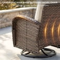 thumbnail image 6 of Gymojoy Luxury 3 Pieces Patio Furniture Set Wicker Outdoor High Back Swivel Rocker Glider Chairs Set of 2 with Side Table and 6 Inch Cushions, 6 of 10