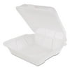 Snap-It Foam Hinged Carryout Container, Medium, 8 x 8 1/4 x 3, White, 200/Carton