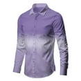 thumbnail image 5 of GrmtClth Button Up Shirt Men Long Sleeve Slim Fit Dress Shirt Vintage Soft Gradient color Casual Shirts Light Purple XL, 5 of 5