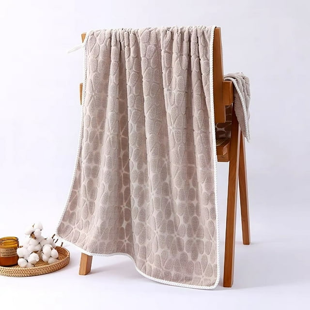 Ovzne Bath Towel And Towel Two-piece Set Made Of Fleece Thickened Turtle Back Fleece Soft Drying And Absorbent On Clearance