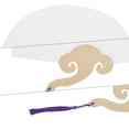 thumbnail image 3 of Unique Bargains Short Handle Round-Shaped Folding Fan 1Pc White Short Handle Round-Shaped, 3 of 5
