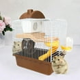 thumbnail image 5 of oshhni Small Animal Carrier Cage Hamster Cage for Dwarf Hamster Guinea Pig Hedgehog brown, 5 of 8