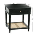 thumbnail image 2 of Creative Co-Op Maxwelton Solid Wood End Table with Drawer and Woven Cane Storage Shelf, Black and Natural, 2 of 6