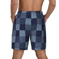 thumbnail image 4 of Haiem Blue Gingham Buffalo Check Men'S Quick-Dry Swim Trunks: Comfortable Beach Shorts With Mesh Lining And Pockets - Ideal For Swimming And Sunbathing 3x-Large, 4 of 9