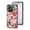 Red Flower, variant on SaniMore for iPhone 16 Pro Case, Diamonds Glass Magnetic Support Flexible TPU Flower Pattern Cover with Rotatable Ring Kickstand Shockproof Protective Shell for iPhone 16 Pro, White Flower