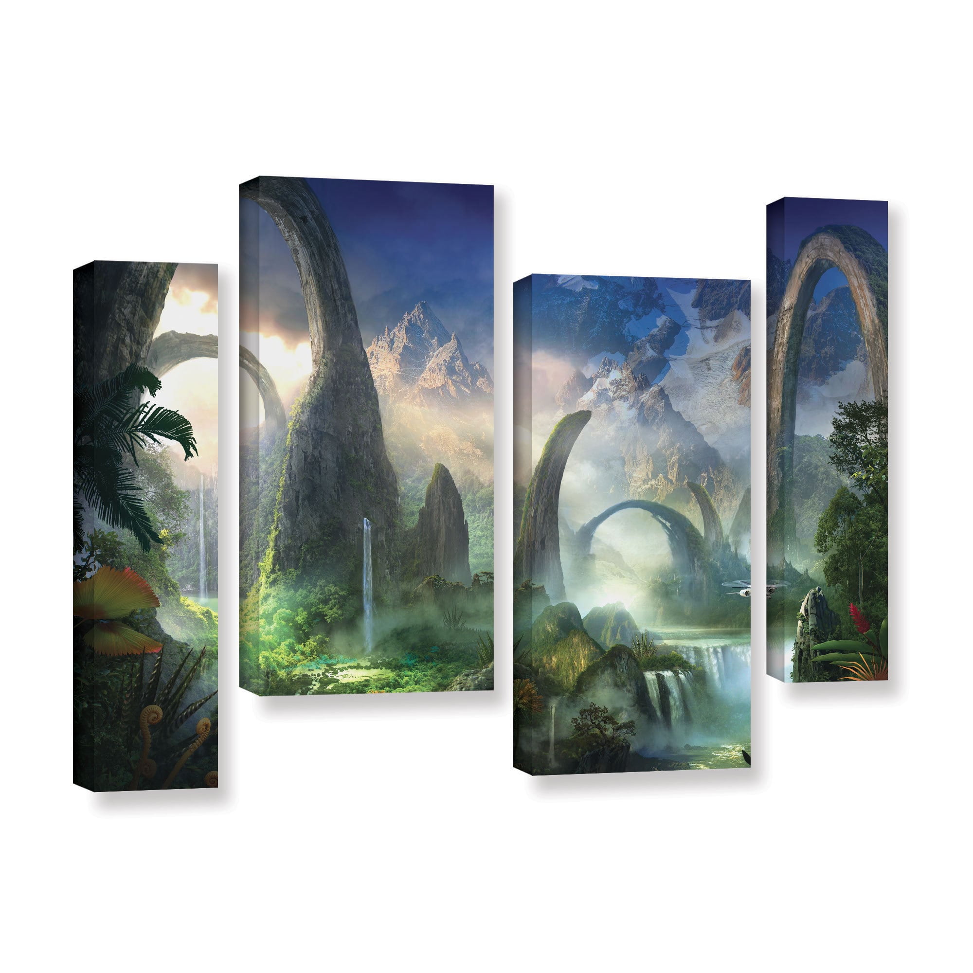 ArtWall Philip Straub "Great North Road" 4-Piece Gallery-wrapped Canvas Staggered Set
