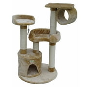 Angle View: Go Pet Club Cat Tree - Beige - 39.5 in.