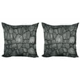 thumbnail image 1 of Ambesonne Grey Throw Pillow Cover 2 Pack, Stone Wall Rough Rusty, 18", Grey, 1 of 2
