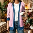 thumbnail image 2 of uublik Women's Cardigan Pink Casual Long Sleeve Button Down Classic Jacket Fall Coat, 2 of 5