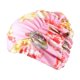 thumbnail image 4 of Gorro de baño plisado de pelo largo para mujer, de nailon, elástico, con estampado de flores, para playa y adultos., 4 of 4
