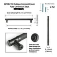 thumbnail image 3 of Goo-Ki 7.6"(192mm) Hole Center Knurled Matte Black Kitchen Cabinet Handles, Closet Classic Zinc Alloy Cabinet Pulls Dresser Handles for Bedroom, 6 Pack, 3 of 9
