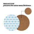 thumbnail image 4 of Xecao Blue and White Squares for MDF Cork Coaster 4 Pcs,Drink Coasters,Suit for House Warming Gifts New Home ,Coffee Table Decor-Round Shape, 4 of 7