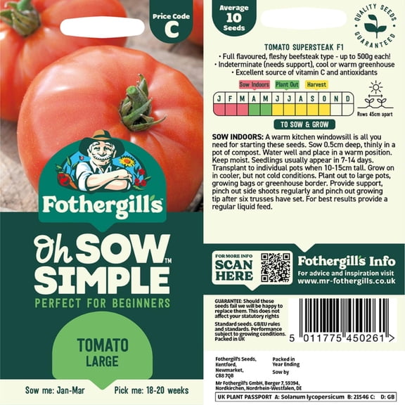 Mr Fothergill's Tomato Large Oh Sow Simple Vegetable Seed
