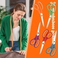 thumbnail image 5 of Gmogad Stainless Steel Multifunctional Set Student Scissors Handicraft Two-color Scissors Home Teaching Materials Office Gift Scissors Orange, 5 of 6