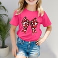 thumbnail image 2 of Toddler Girls Short Sleeve T-Shirts Cotton Soft Tees Kids Summer 24 Months 2t 3t 4t 5t 6t 7t Casual Basic Crew Neck Daily Wear Tops Gibobby,9-10 Years,Hot Pink, 2 of 5